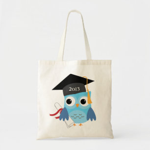 Blue Owl mit Diploma Class of Abschluss Tote Bag Tragetasche