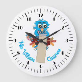 Blue Owl Personalisiert Teachroom Wall Clock Große Wanduhr