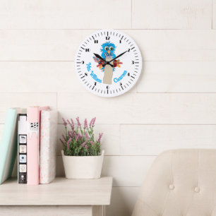 Blue Owl Personalisiert Teachroom Wall Clock Große Wanduhr