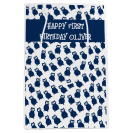 Blue Owls Geburtstagsparty Mittlere Geschenktüte