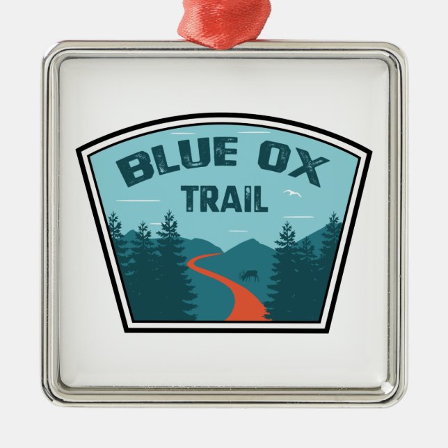 Blue Ox Trail Ornament Aus Metall (Vorne)
