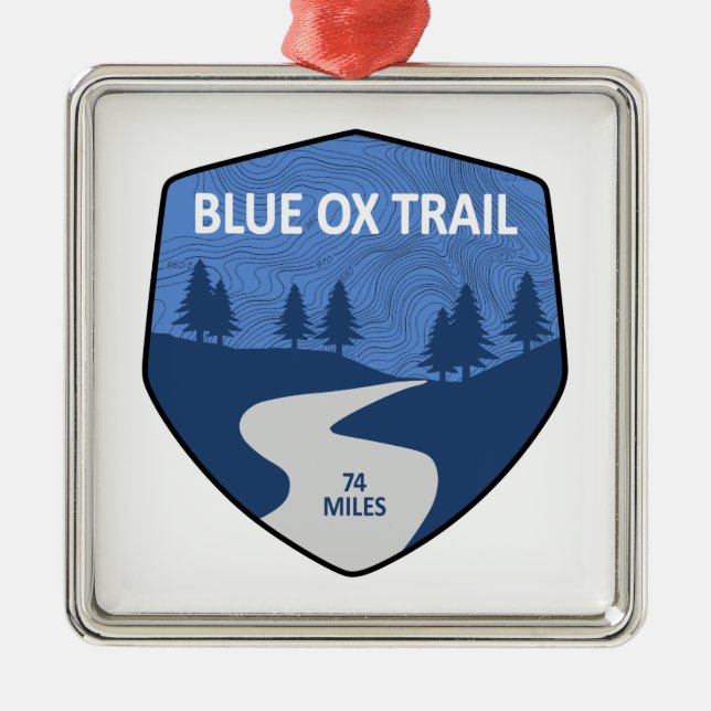 Blue Ox Trail Ornament Aus Metall (Vorne)