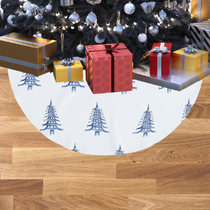 Blue Pagoda Weihnachtsbaum Baumstruktur Baumrock Polyester Weihnachtsbaumdecke