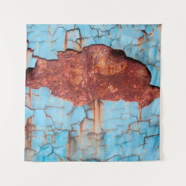 Blue paint and rust texture old, paint, texture, a wandteppich (Vorderseite)