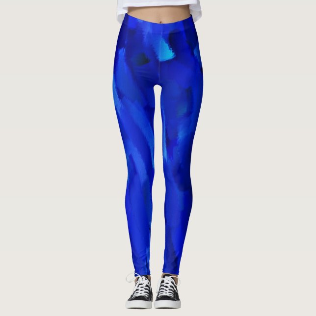 Blue Paint Spritzer #6 Leggings (Vorderseite)