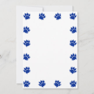 Blue Paint Spritzer Dog Paw druckt DIY Card Karte