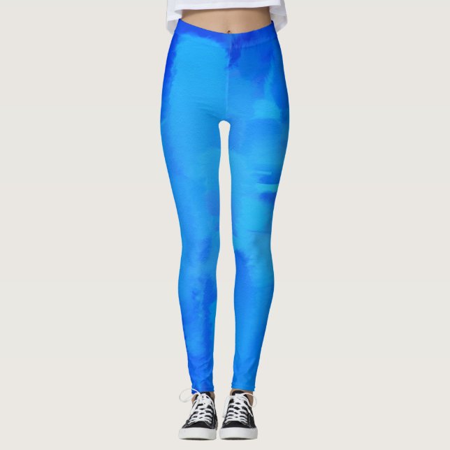Blue Paint Spritzer Leggings (Vorderseite)
