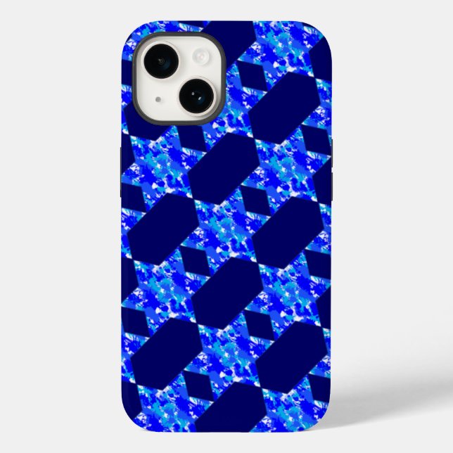 Blue Paint Spritzer Stars Case-Mate iPhone Hülle (Rückseite)