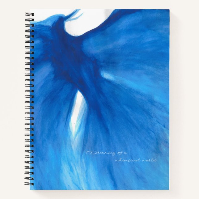 Blue Painted Phoenix Spiral Notebook/ Journal Notizbuch (Vorderseite)