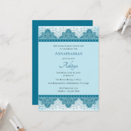 Blue Paisley Annaprashan | Erster Reis Einladung
