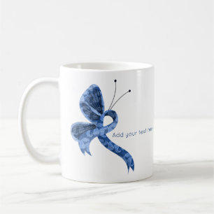 Blue Paisley Awareness Ribbon Butterfly Kaffee Tas Kaffeetasse