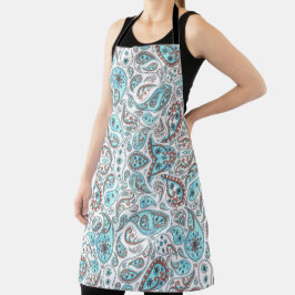 Blue Paisley Boho Schürze