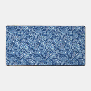 Blue Paisley Desk Mat Schreibtischunterlage