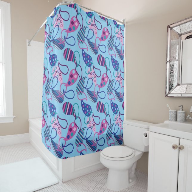 Blue Paisley Duschvorhang (Beispiel)