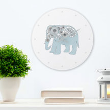 Blue Paisley Elephant