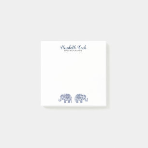 Blue Paisley Elephant Post-it Klebezettel