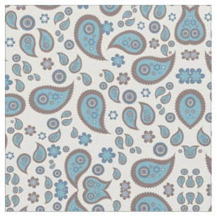 Blue Paisley Gemustert Fabric Stoff
