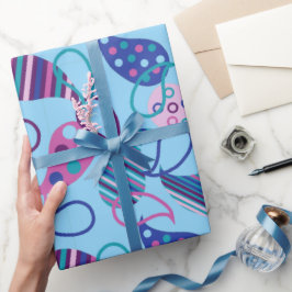 Blue Paisley Geschenkpapier