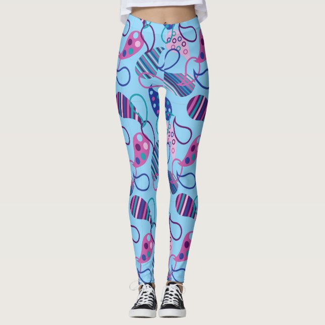 Blue Paisley Leggings (Vorderseite)