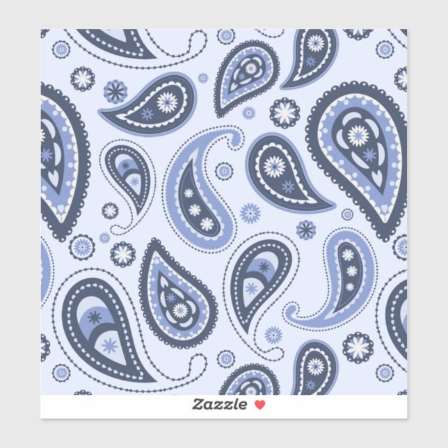 Blue Paisley Pattern Aufkleber (Blatt)