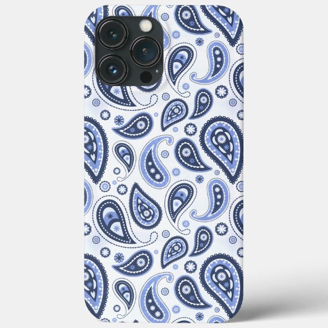 Blue Paisley Pattern Case-Mate iPhone Hülle (Rückseite)