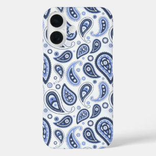 Blue Paisley Pattern iPhone 16 Hülle