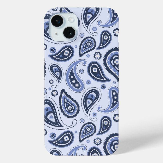 Blue Paisley Pattern Case-Mate iPhone Hülle (Rückseite)