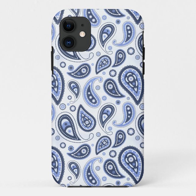 Blue Paisley Pattern Case-Mate iPhone Hülle (Rückseite)