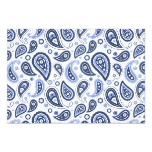 Blue Paisley Pattern Fotodruck