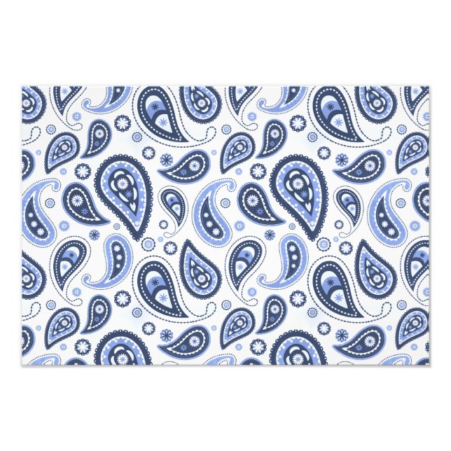 Blue Paisley Pattern Fotodruck (Vorne)