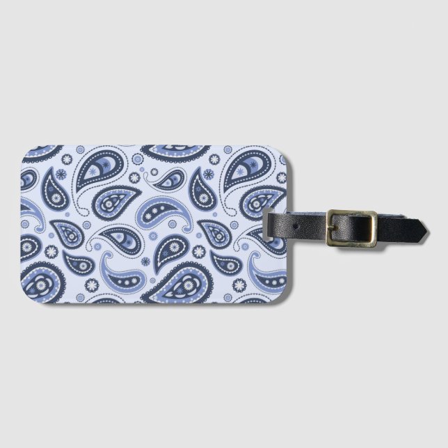 Blue Paisley Pattern Gepäckanhänger (Vorderseite (Horizontal))
