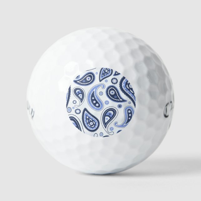 Blue Paisley Pattern Golfball (Vorderseite)