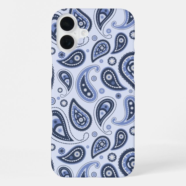 Blue Paisley Pattern iPhone Hülle (Rückseite)