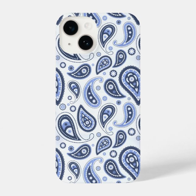 Blue Paisley Pattern iPhone Hülle (Rückseite)