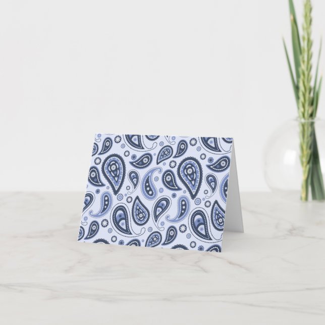 Blue Paisley Pattern Karte (Vorderseite)