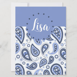 Blue Paisley Pattern Karte