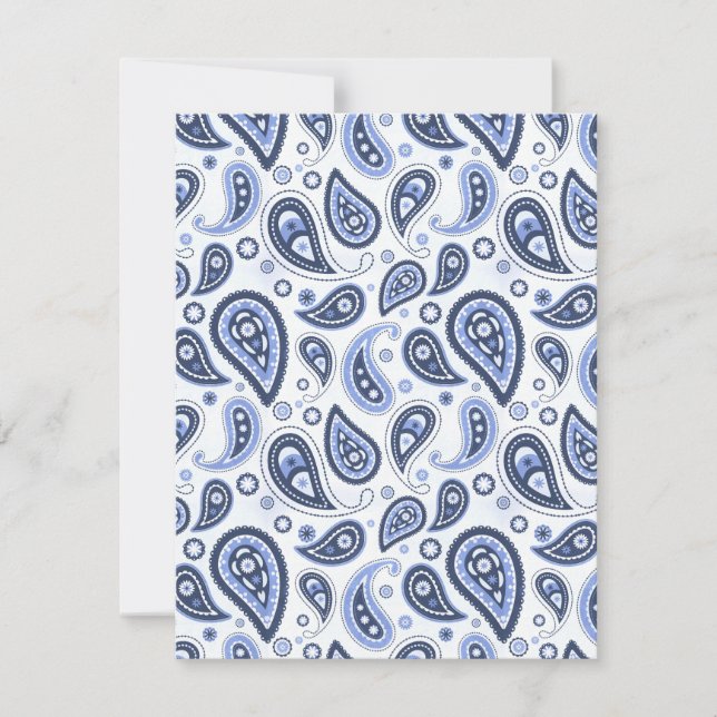 Blue Paisley Pattern Karte (Vorderseite)