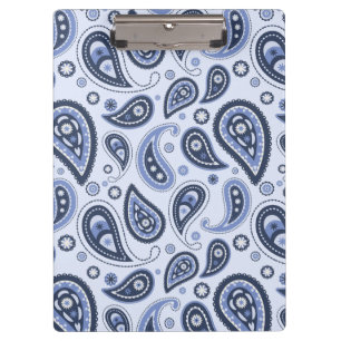 Blue Paisley Pattern Klemmbrett