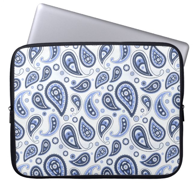 Blue Paisley Pattern Laptopschutzhülle (Vorderseite)