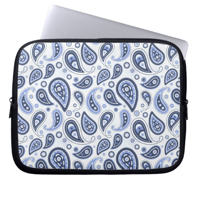 Blue Paisley Pattern Laptopschutzhülle (Vorderseite)