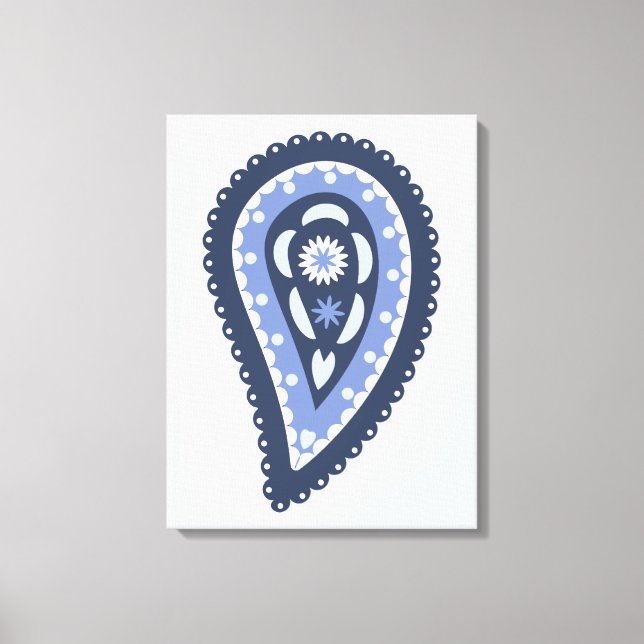 Blue Paisley Pattern Leinwanddruck (Vorderseite)