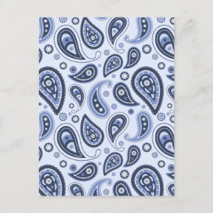 Blue Paisley Pattern Postkarte