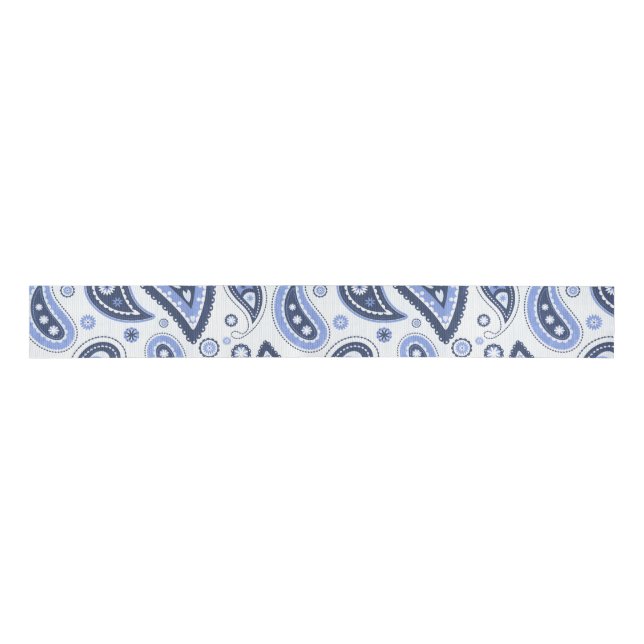 Blue Paisley Pattern Ripsband (Vorderseite)