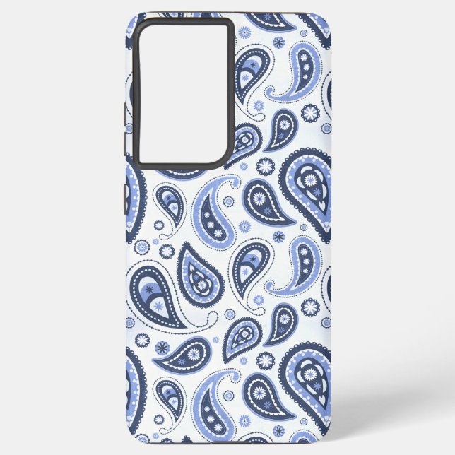 Blue Paisley Pattern Samsung Galaxy Hülle (Rückseite)