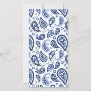 Blue Paisley Pattern Save The Date