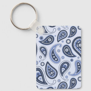 Blue Paisley Pattern Schlüsselanhänger