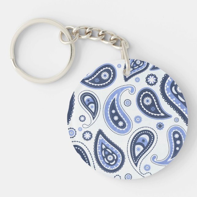 Blue Paisley Pattern Schlüsselanhänger (Vorderseite)