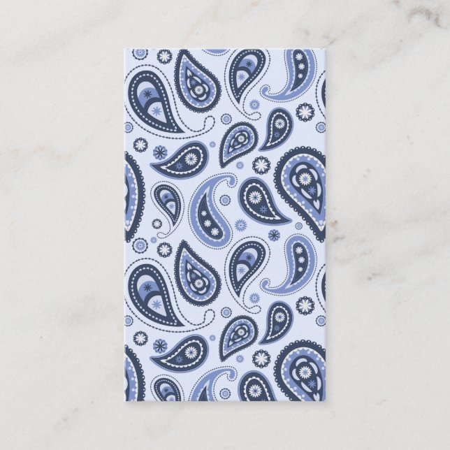 Blue Paisley Pattern Visitenkarte (Vorderseite)