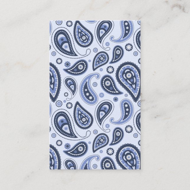 Blue Paisley Pattern Visitenkarte (Vorderseite)