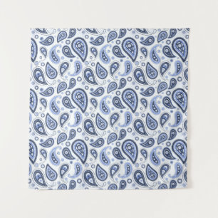 Blue Paisley Pattern Wandteppich